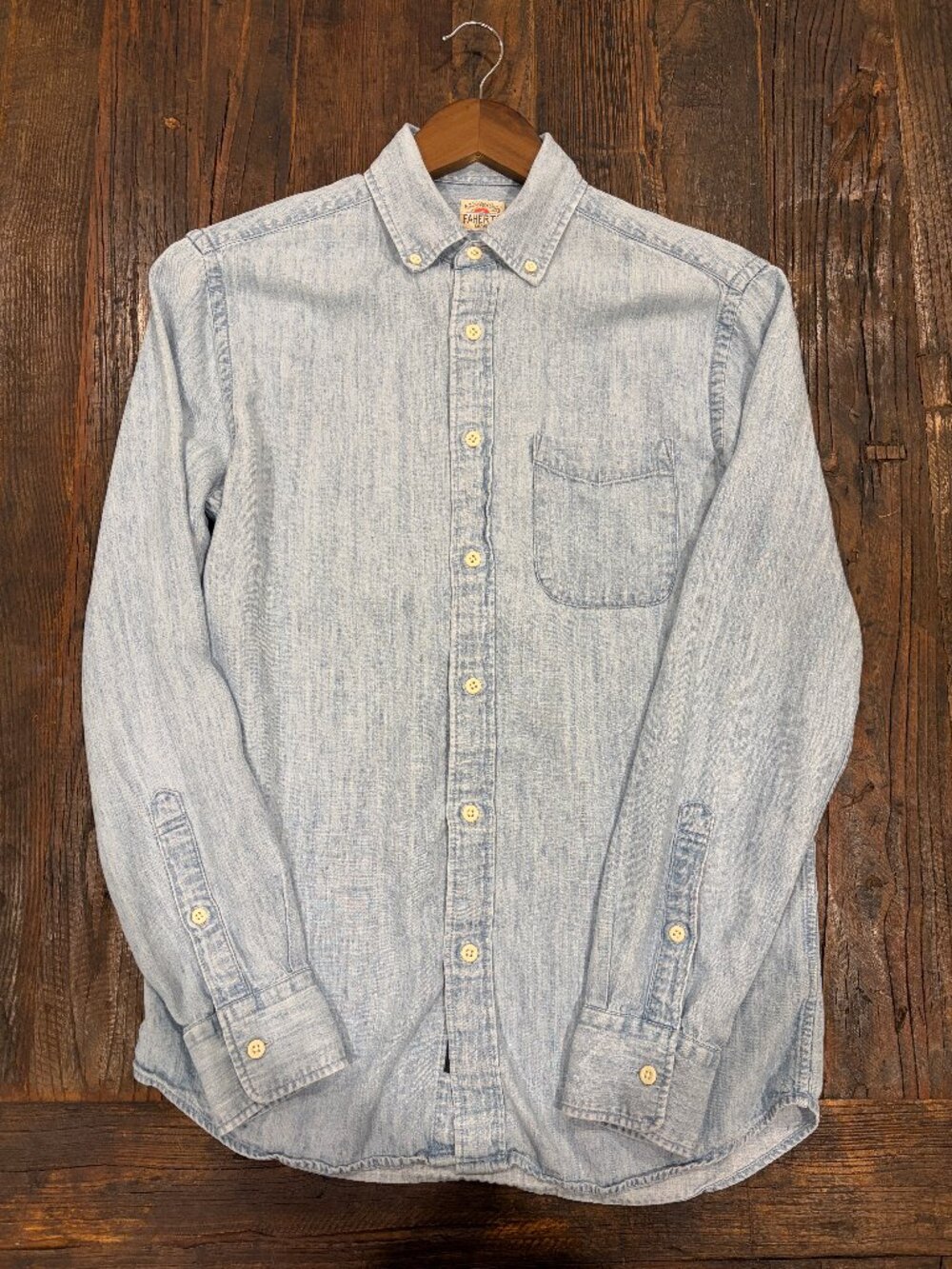Faherty Linen/Lyocell Indigo Dyed Shirt Men's X-Small